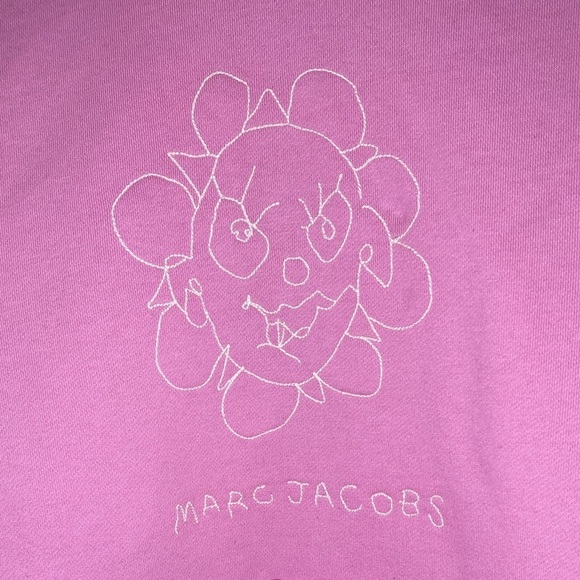 Heaven by Marc Jacobs Pink Hoodie Size M Unisex Graphic Stitch Logo Sweatshirt - Picture 4 of 6